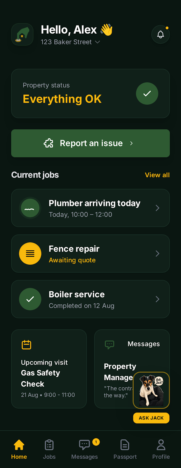 A homeowner using MyMaintenance